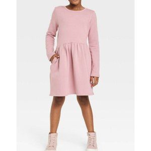 NWT Long Sleeve Soft Ribbed Knit Cozy Dress- Light Pink XL 14/16